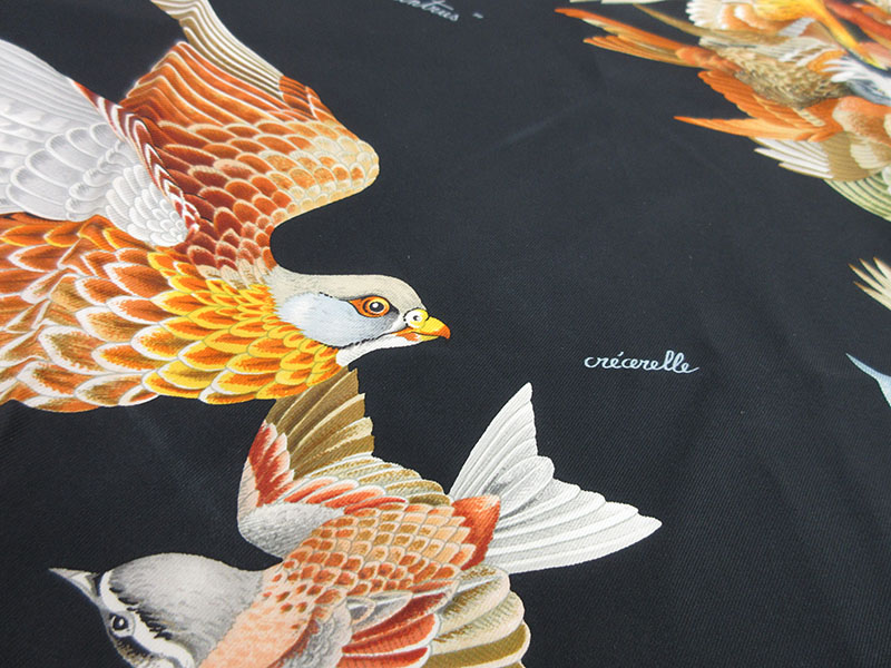 楽天市場】HERMES(エルメス) 鳥柄 スカーフ カレ90 黒 ブラック シルク