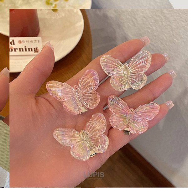 楽天市場】ヘアクリップ ヘアアクセサリー バタフライ 蝶々 オーロラ