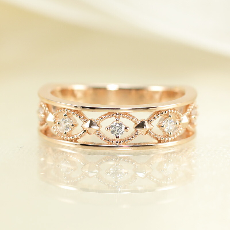 楽天市場】K10 YG/WG/PG【0.12ct】ダイヤモンド レース リング