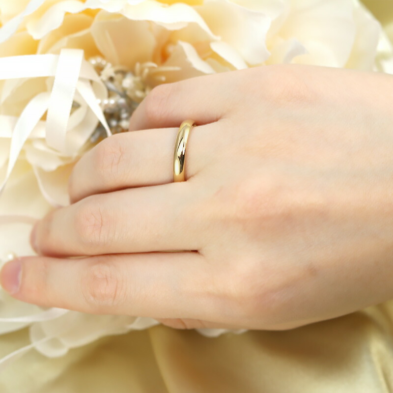 楽天市場】K18 ゴールド 甲丸 リング 3mm 【6～13号】 イエロー