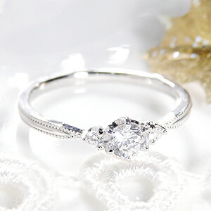 楽天市場】【0.29ct】Pt950 ダイヤモンド リング 1粒ダイヤ エタニティ