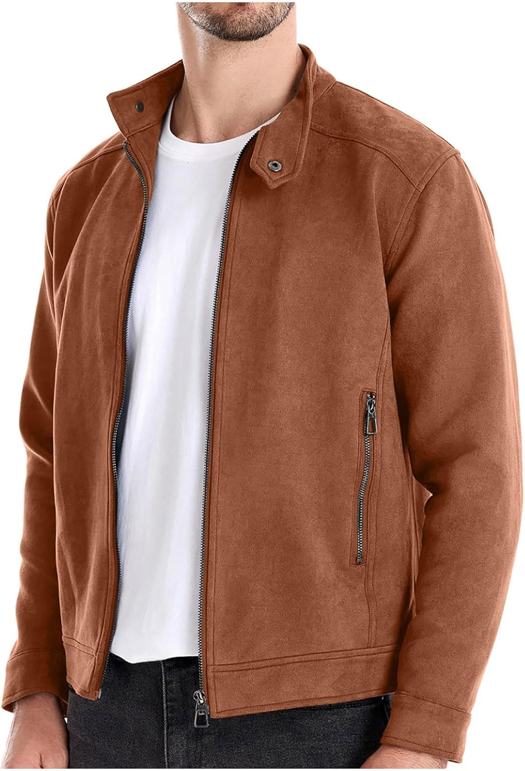 楽天市場】フェイクスエード ブルゾン メンズ アウター スエード