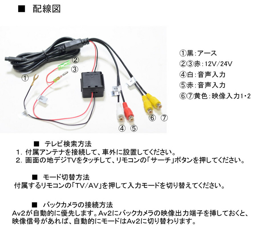 楽天市場】高感度地デジアンテナx2 車載テレビ オンダッシュモニター