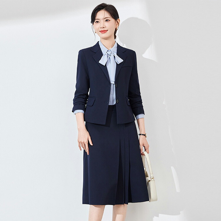 楽天市場】スカートスーツ セットアップ 全3色 黒 紺 無地 ジャケット