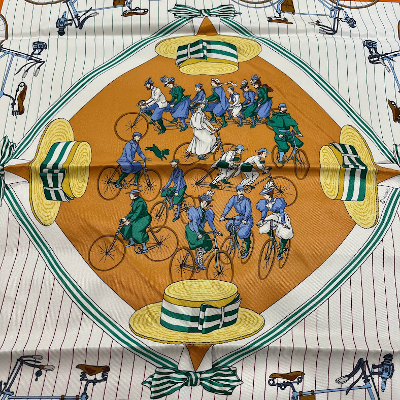 楽天市場】エルメス(HERMES) カレ70 LES BECANES 自転車 スカーフ