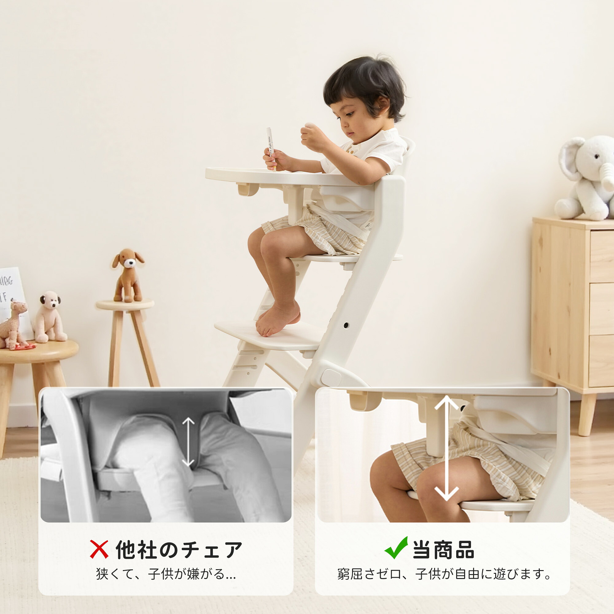 楽天市場】＼楽天1位／【3年保証 驚きの安定感 】ベビーハイチェア