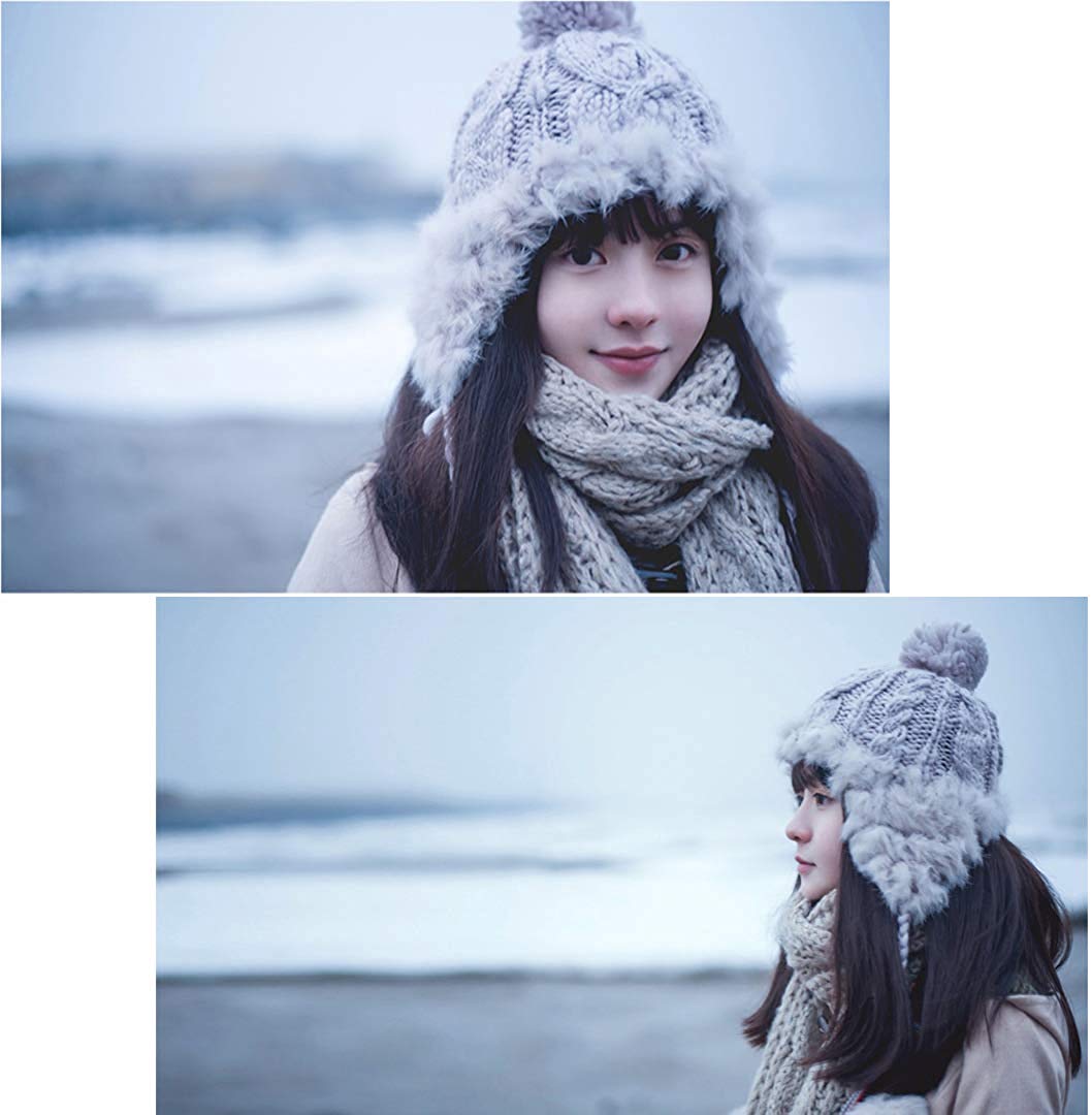 楽天市場】ふわふわファー×ニット 異素材MIXデザイン 耳当て付き