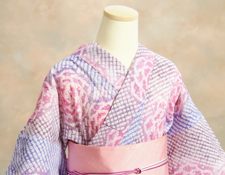 楽天市場】浴衣 ゆかた 藤娘きぬたやブランド 濃淡パープル色 本絞り