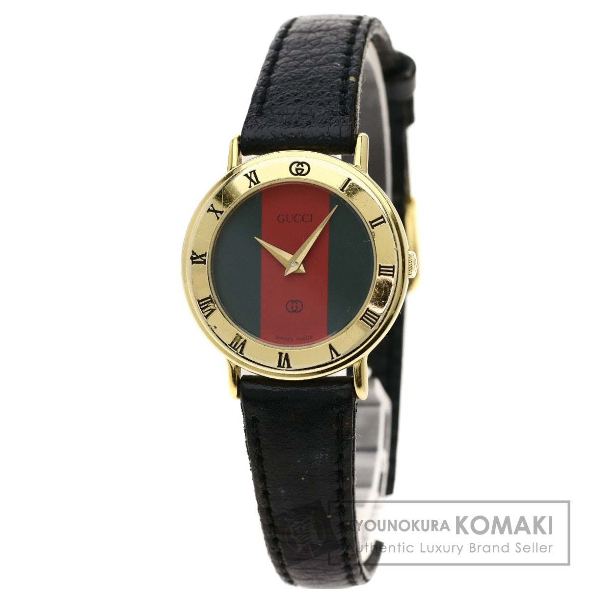 楽天市場】グッチ 3000L シェリーライン 腕時計 GP/革 レディース