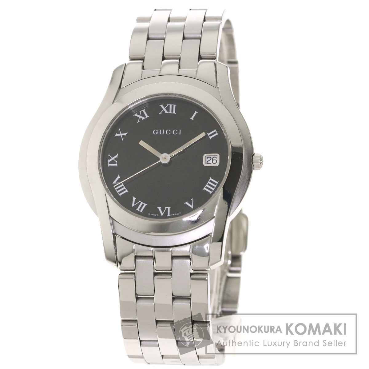 楽天市場】グッチ 5500M ラウンドフェイス 腕時計 ステンレススチール