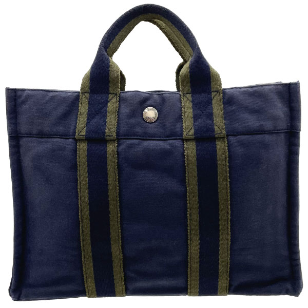 楽天市場】エルメス トートバッグ フールトゥPM キャンバス ネイビー