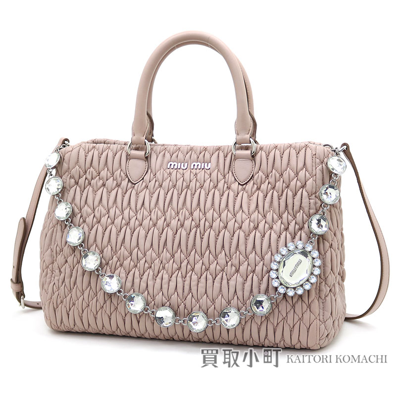 ギャランティカード付き】miumiu ナッパクリスタルバッグ ピンク
