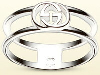 楽天市場】GUCCI グッチ シルバーリング打ち抜きインターロッキング