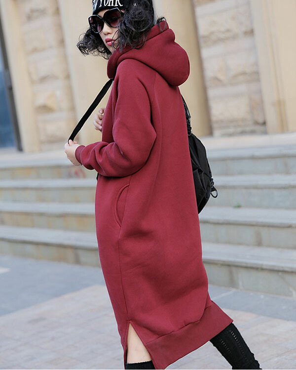 楽天市場】パーカーワンピース レディース 厚手 秋服 ロング丈 大きい