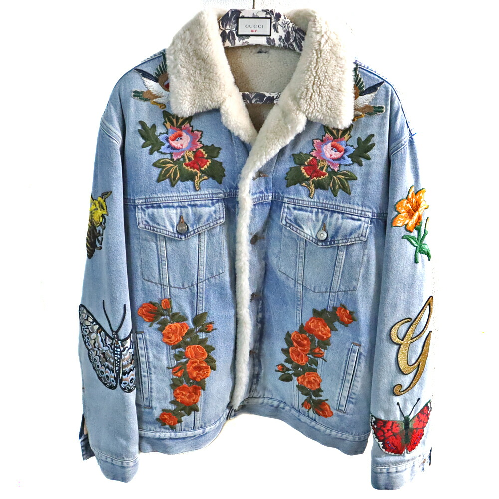 楽天市場】GUCCI【グッチ】エンブロイダリーデニムジャケット 中ボア