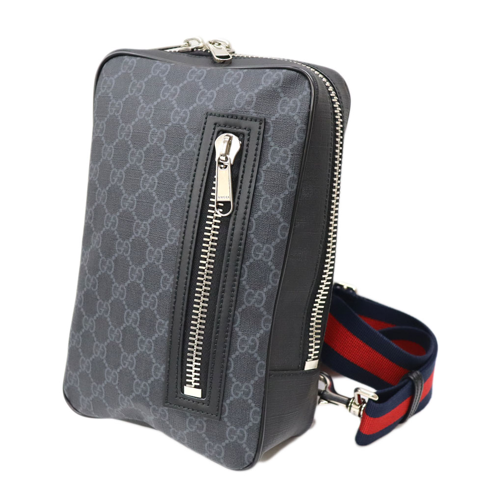 GUCCI グッチ GGキャンバス スリングバッグ ボディバッグ ブラック 黒