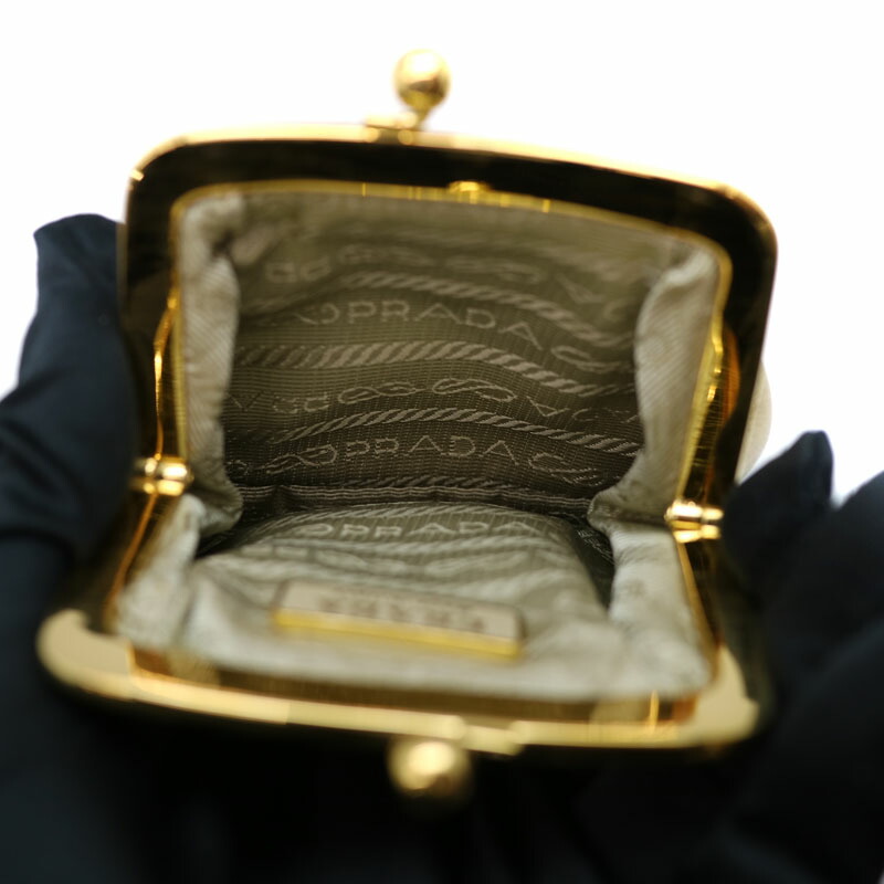 楽天市場】PRADA【プラダ】がま口コインケース レザー ゴールド系