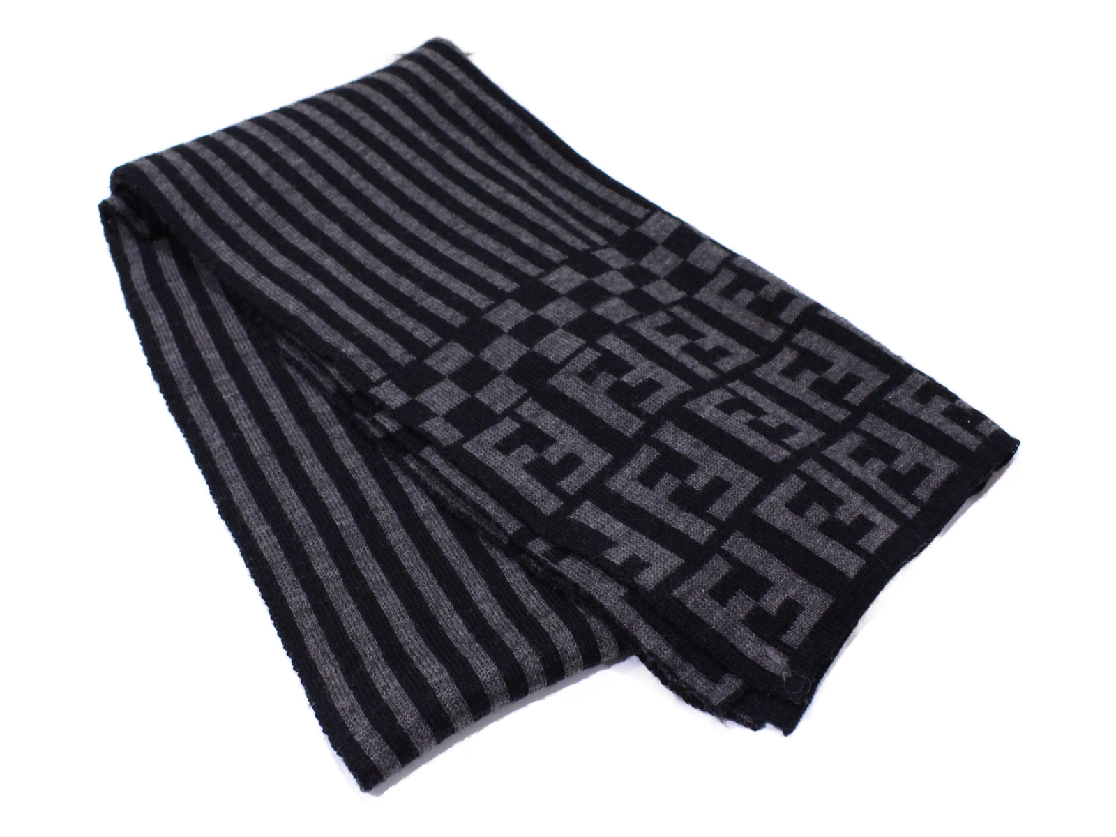 楽天市場】FENDI フェンディ マフラー ズッカ柄 ストライプ ブラック