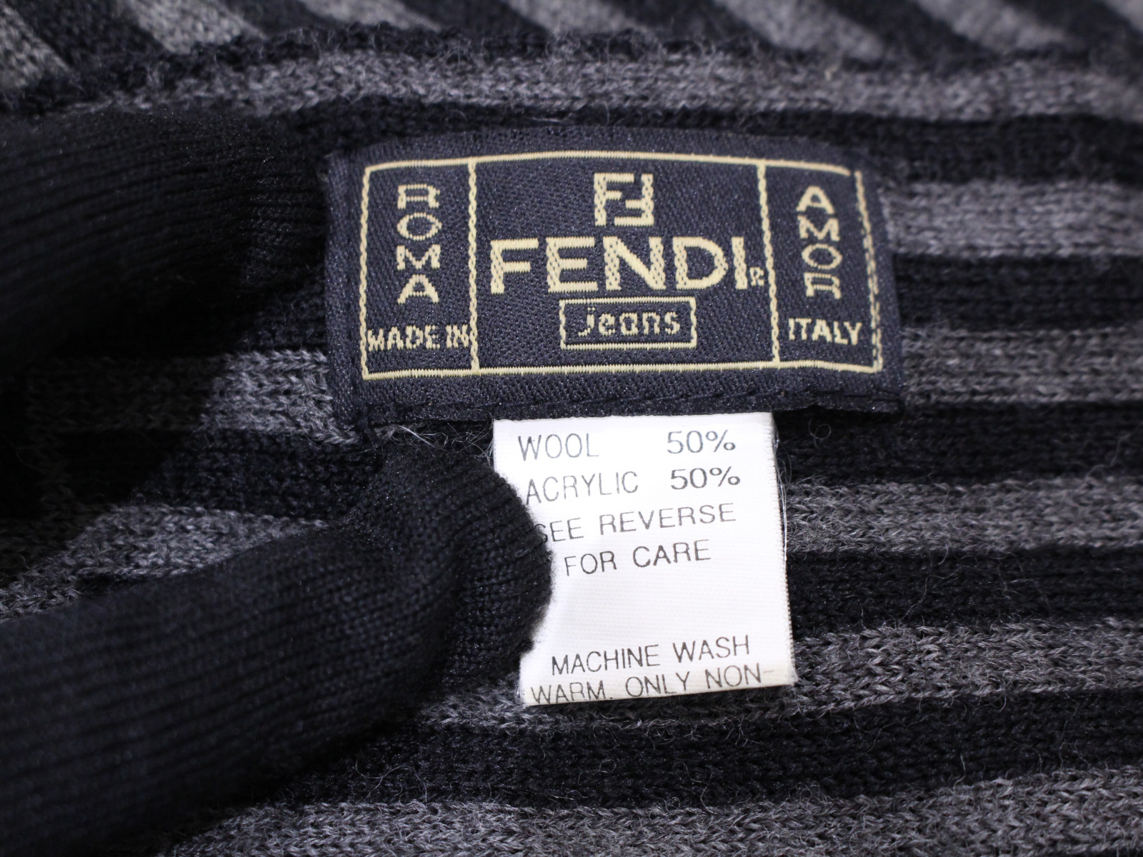 楽天市場】FENDI フェンディ マフラー ズッカ柄 ストライプ ブラック