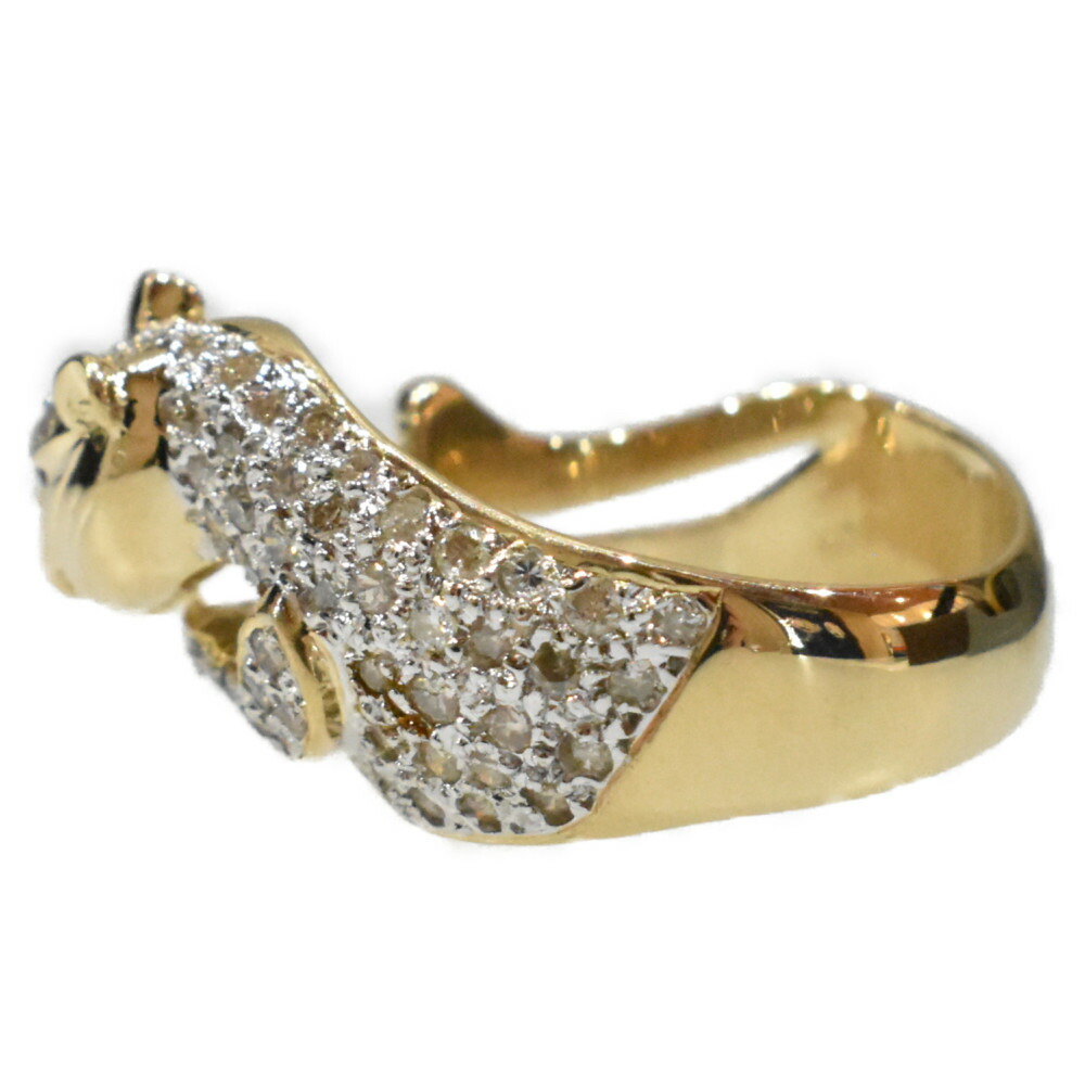 楽天市場】K18 ダイヤパンサーリング YG イエローゴールド