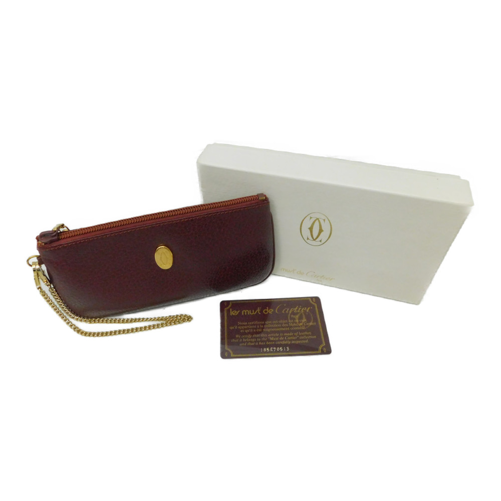 楽天市場】Cartier カルティエ チェーンポーチ ボルドー ワインレッド