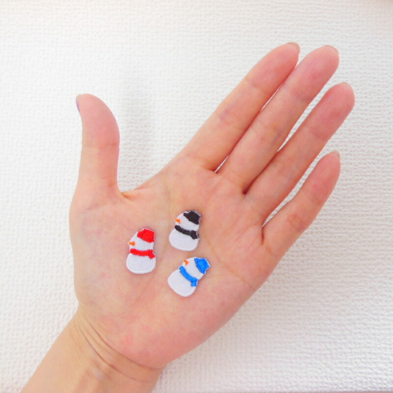 楽天市場】☆お好きなカラーで3枚選べます☆雪だるまワッペン3枚セット