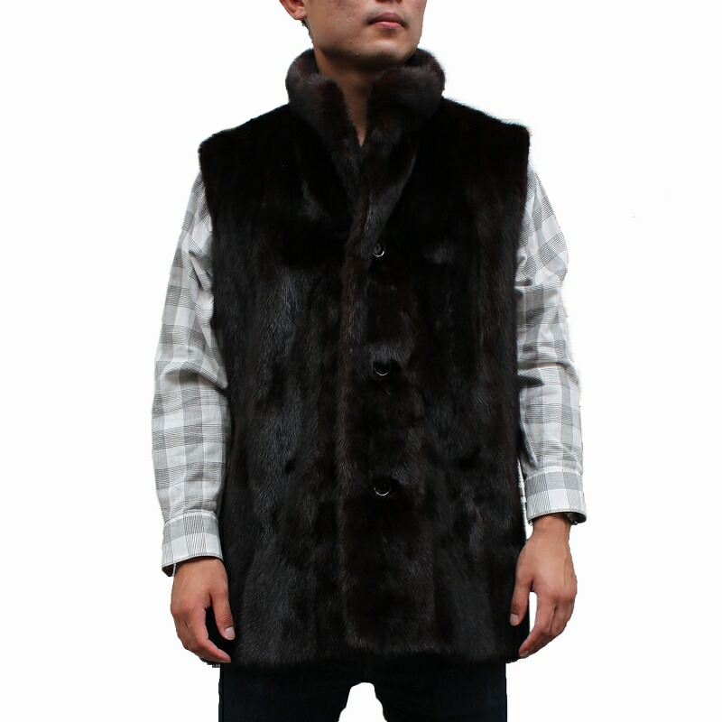 楽天市場】ミンク毛皮ベスト ファーベスト メンズ 紳士毛皮