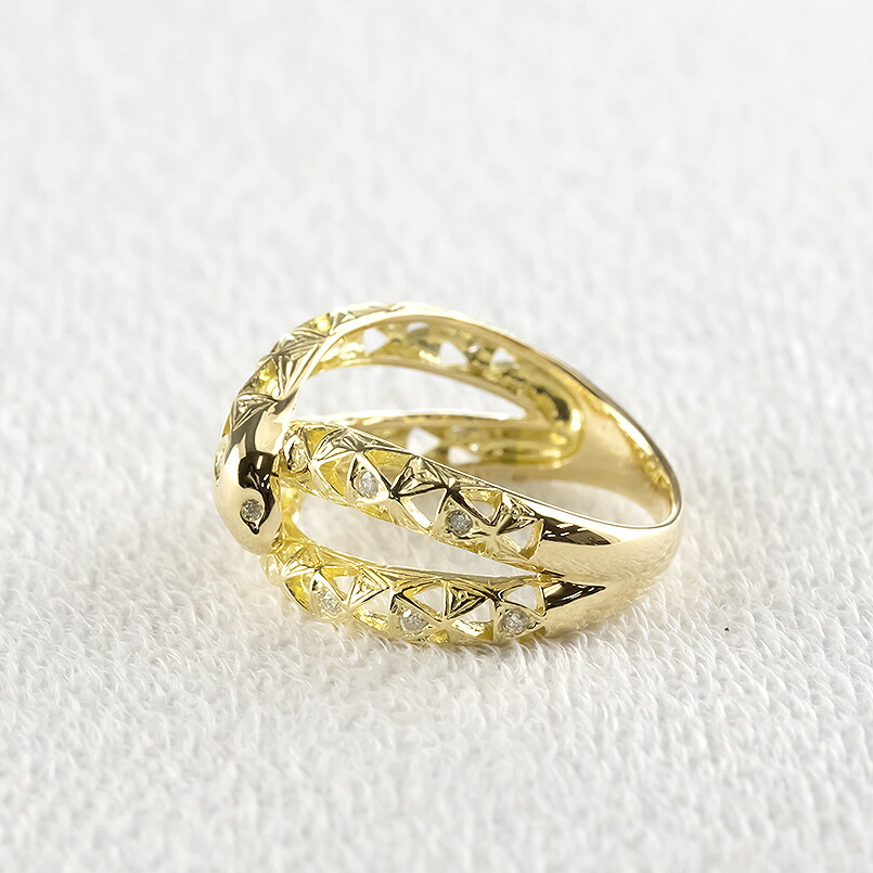 K18スネーク 5g 蛇モチーフ 指輪 11.5号 直径約12mm 11.5号 K18