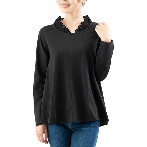 楽天市場】カットソー レディース tシャツ レース 長袖 大人 かわいい