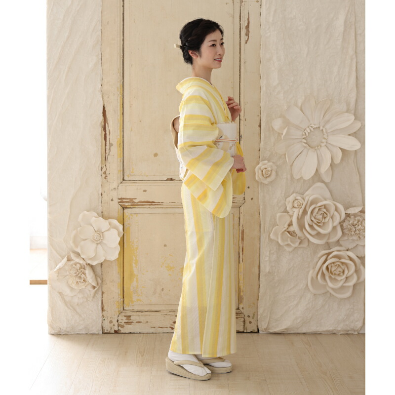 楽天市場】阿波しじら 反物 【菜の花色の濃淡鰹縞 】 13m 女性用 D6 し