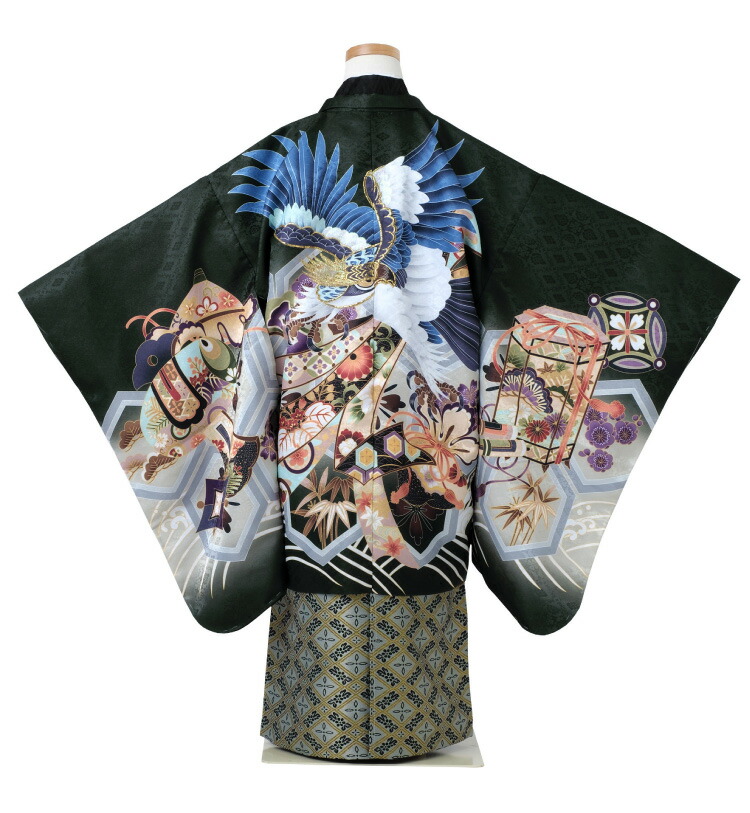 楽天市場】七五三 着物 男の子 五歳 13点フルセット 光 鷹 熨斗 緑