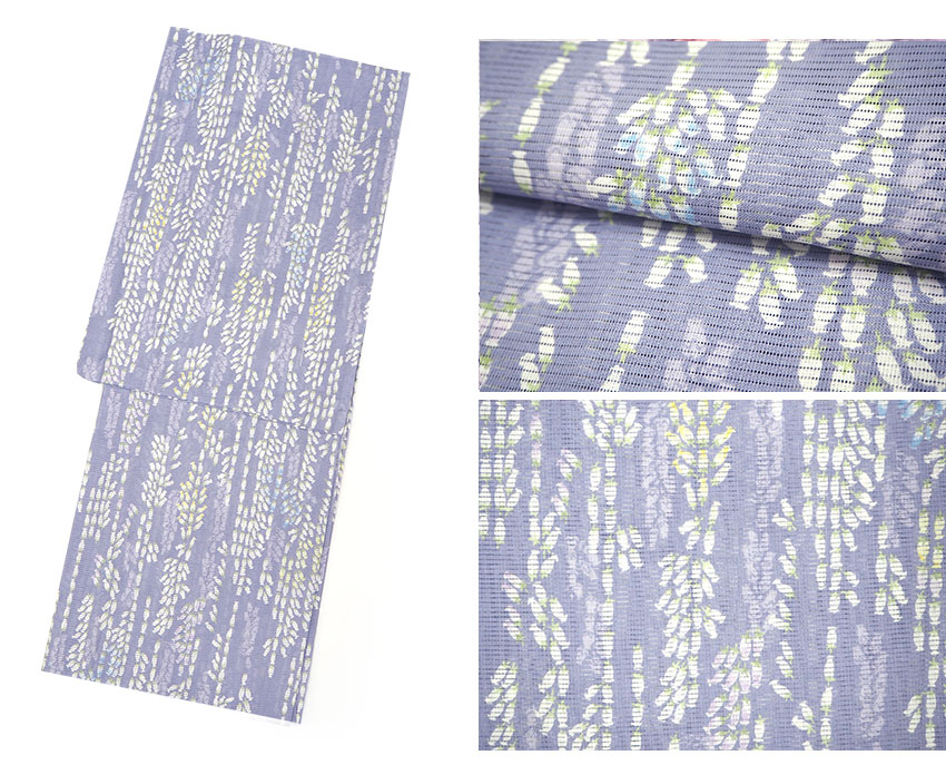 楽天市場】浴衣 レディース 単品 みすずうた フリーサイズ 藤色 紺