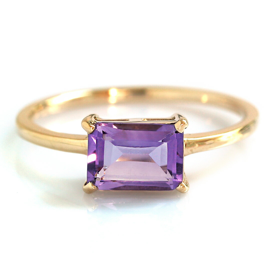 楽天市場】0.9ct相当 ライトアメジスト K10イエローゴールド リング