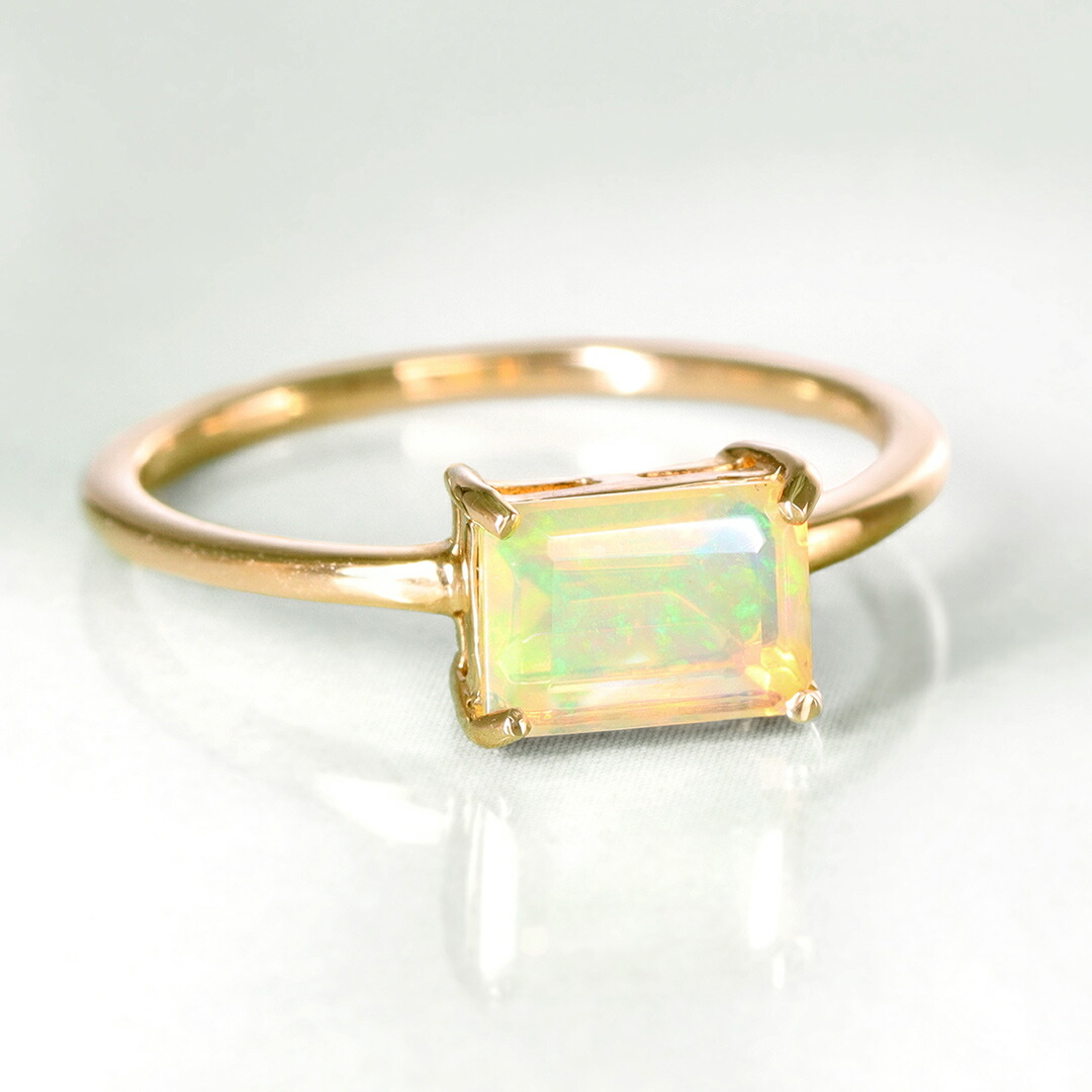 楽天市場】エチオピア産オパール K18 K10 カラーゴールド リング
