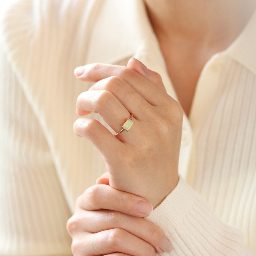 楽天市場】エチオピア産オパール K18 K10 カラーゴールド リング