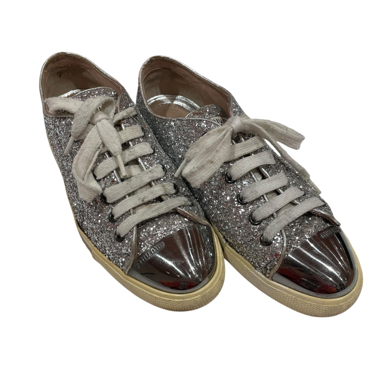 miu miumiu グリッターラメスリッポンスニーカー miu（ミュウミュウ