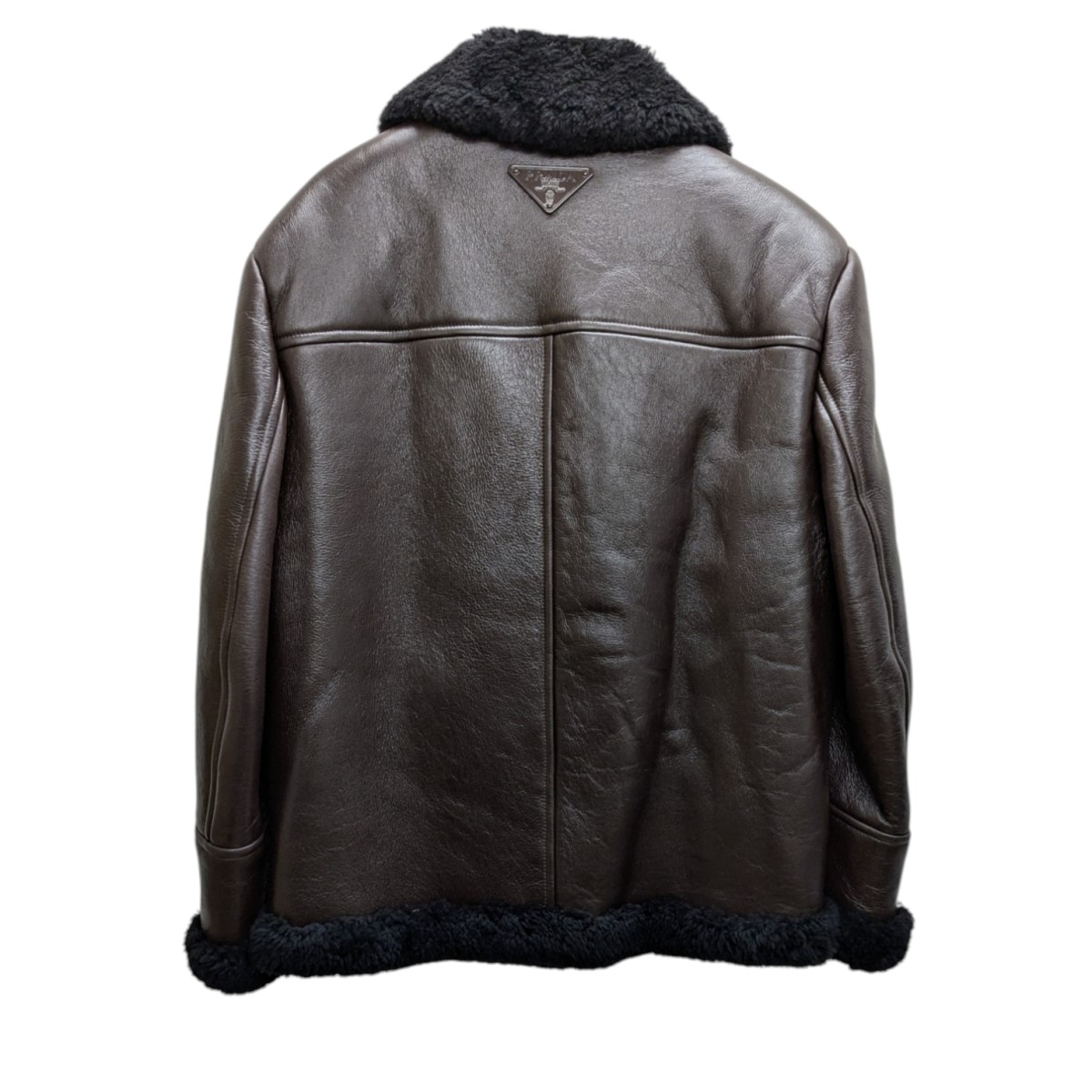 楽天市場】【中古】PRADA ムートンレザージャケット ブラウン サイズ