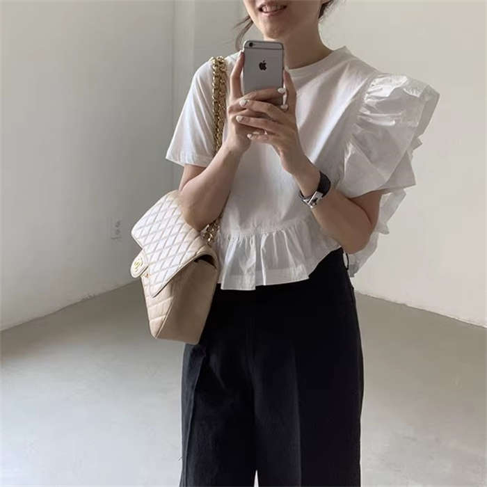 楽天市場】新色追加 フリル袖 カットーソ Tシャツ レディース 半袖 T