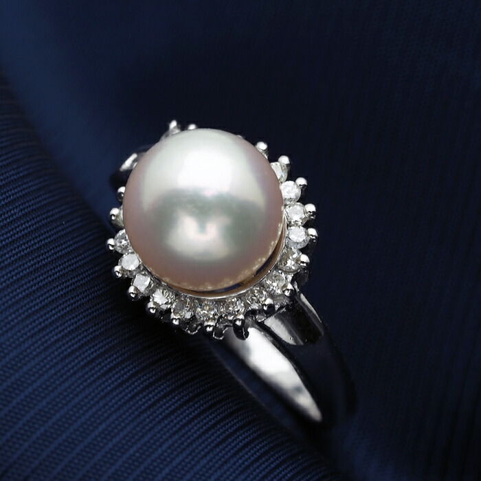 楽天市場】プラチナ900 アコヤ本真珠 リング 9-9.5mm 13号 サイズ直し