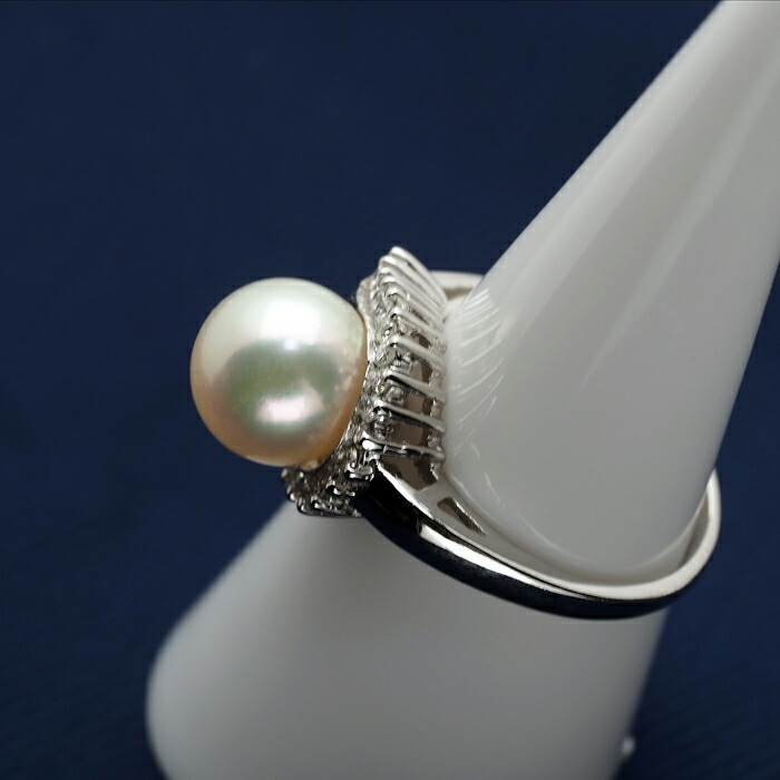 楽天市場】プラチナ900 アコヤ本真珠 リング 9-9.5mm 13号 サイズ直し