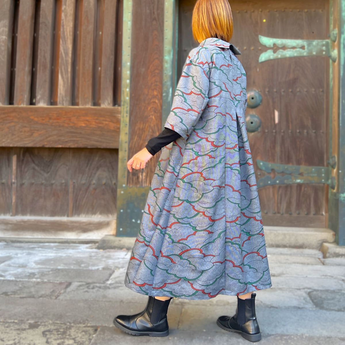 楽天市場】【着物リメイク後えりワンピース】1点物創作服ミセス40代