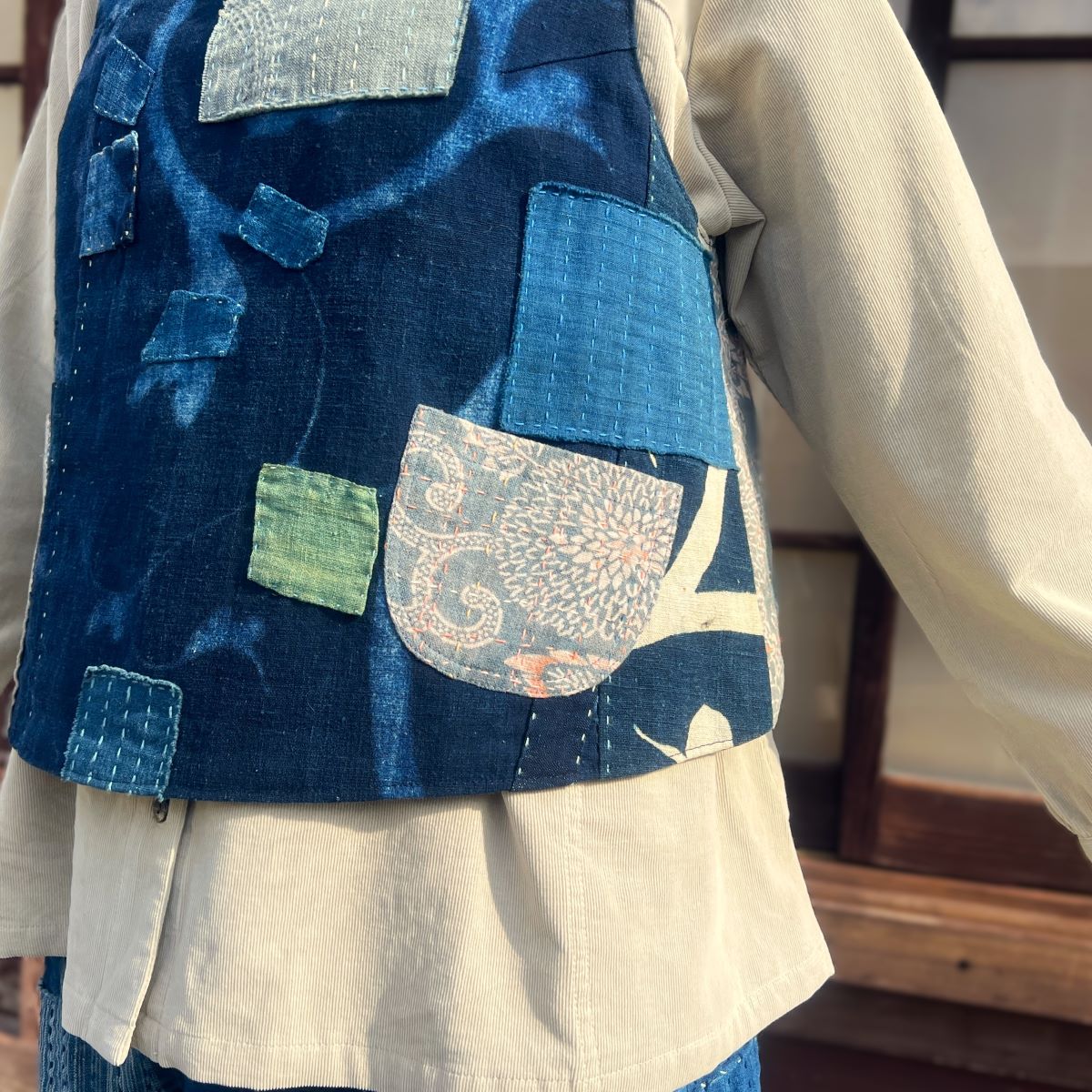 楽天市場】【古布アレンジ両面襤褸ベスト】夢屋ミセス50代60代70