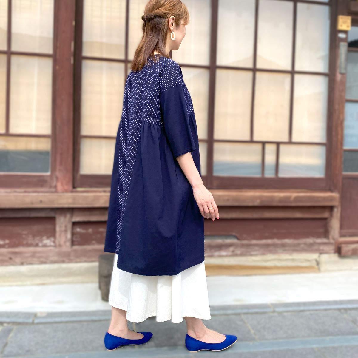 楽天市場】【久留米絣チュニック】五分袖物綿100％春夏秋冬可愛い