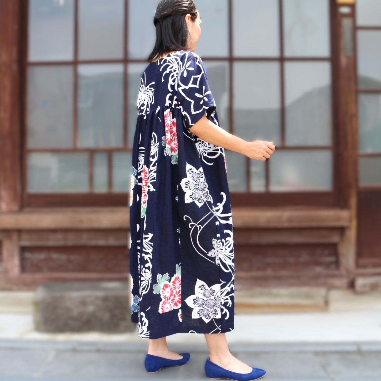 楽天市場】【浴衣リメイクギャザーワンピース】当店オリジナルロング