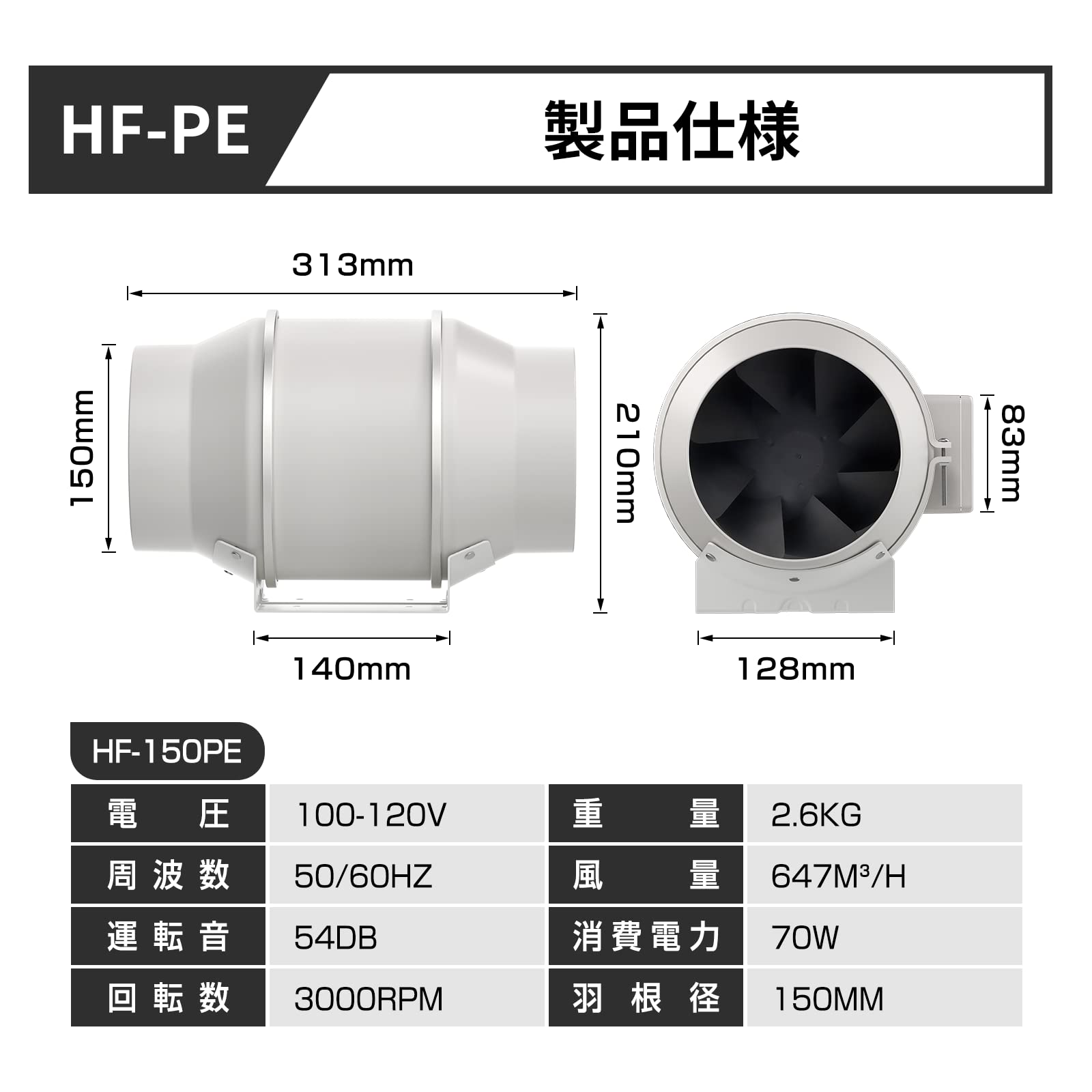 楽天市場】Hon&Guan ダクトファン インバータダクトファン 【イン