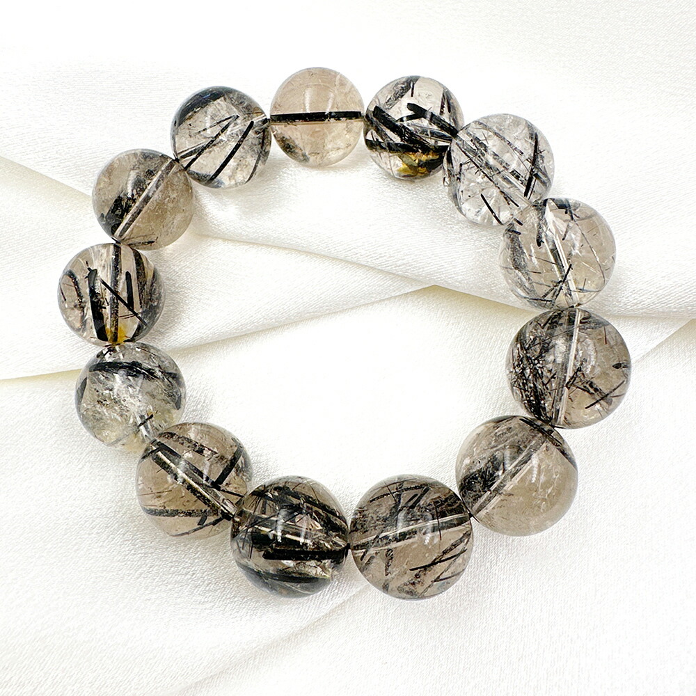 楽天市場】高ランク ブラックルチルクォーツブレスレット ブラック