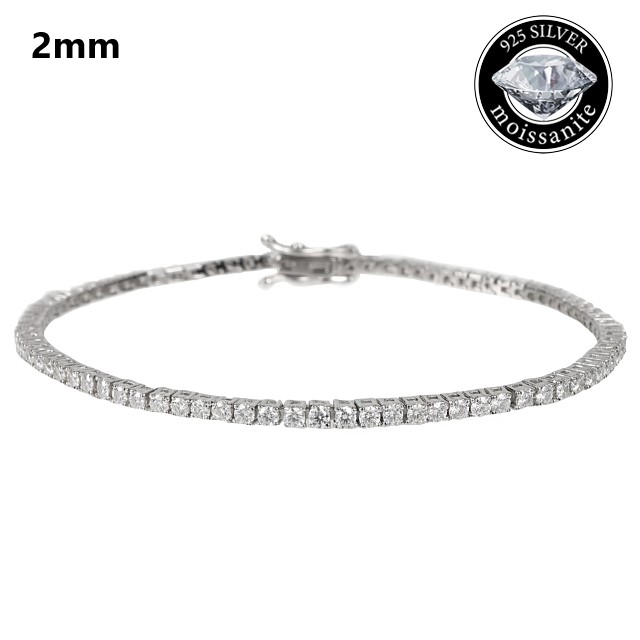 楽天市場】モアサナイト アクセサリー ブレスレット 2mm テニス