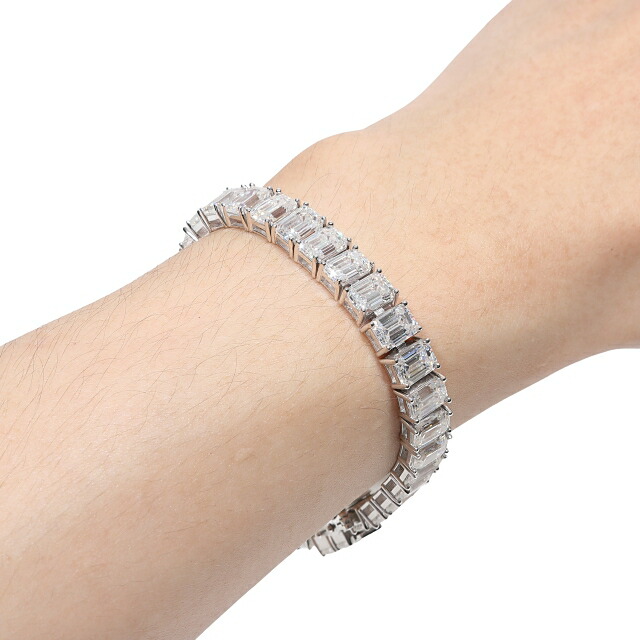 楽天市場】モアサナイト エメラルドカット 7mm 1カラット VVS テニス