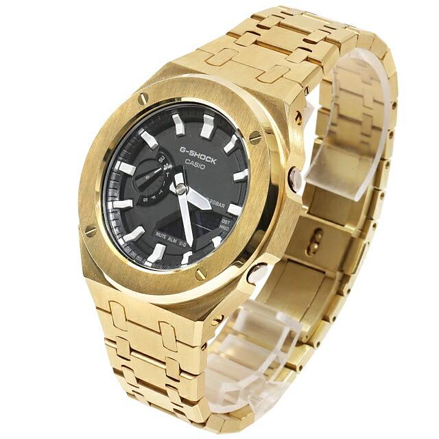 楽天市場】G-SHOCK GA2100 ゴールドフルメタル カスタム カシオーク