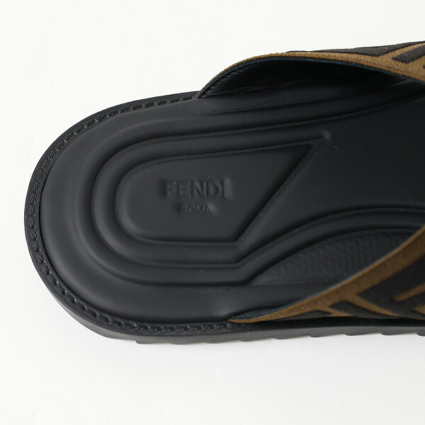 楽天市場】FENDI フェンディ FF Logo Cross Slider Slippers 7X1222